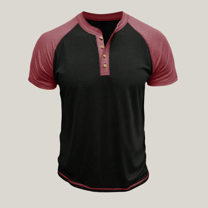 Relaxed Fit Mens Button Front Tee Shirt