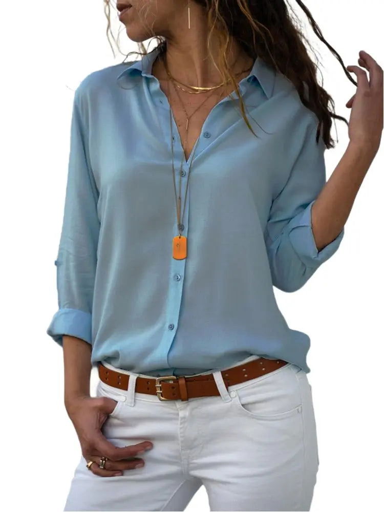 Fantasia Blouse | Classic Button-Up Long Sleeve Blouse