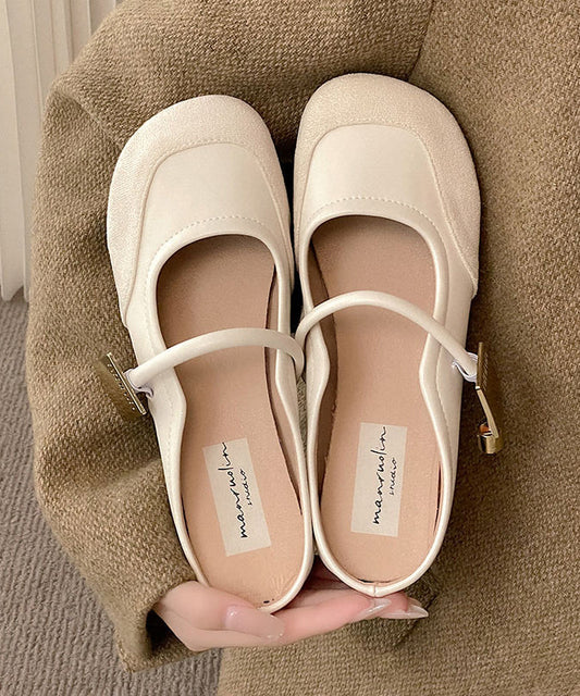 Women's Beige Suede Slip-On Sandals Cushioned Buckle - OutfitLondon