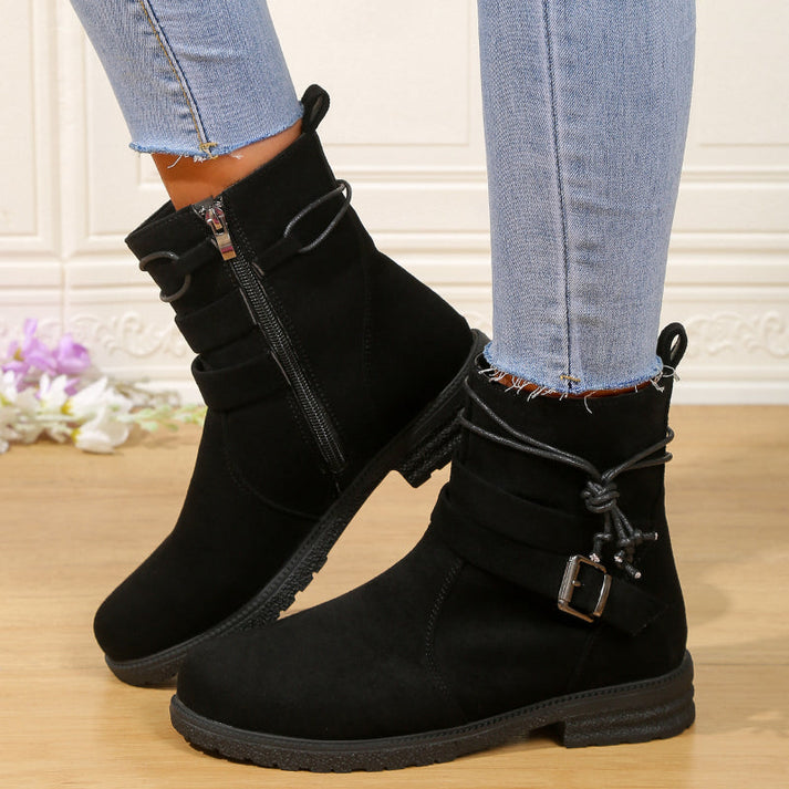 Fashionable Buckle Ankle Boots for Women - OutfitLondon