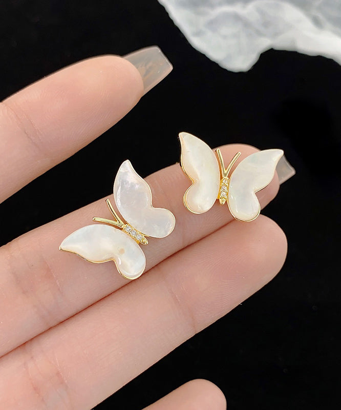Women's Gold Plated Copper Earrings With Zircons - OutfitLondon