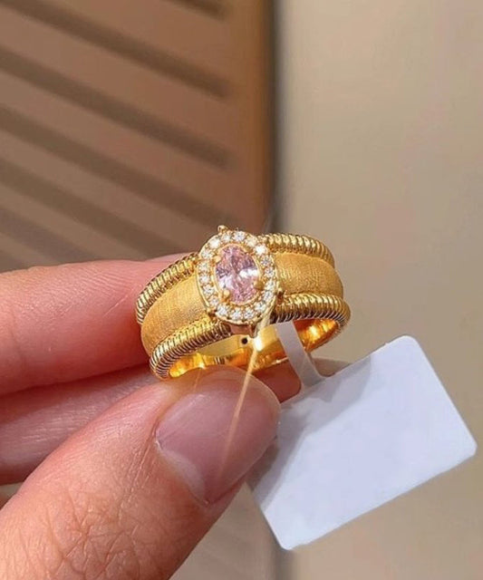 Sterling Silver Open Ring Set Zircon Women's Everyday - OutfitLondon