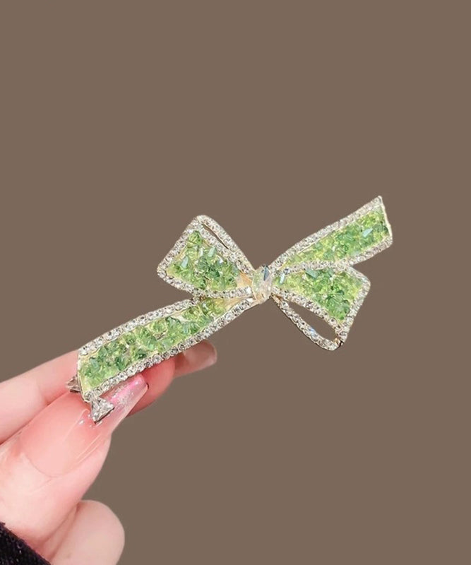 Women's Hairpin Green Alloy Zircon Crystal 6cm - OutfitLondon