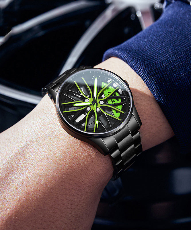 Stainless Steel Glow In Dark Watch Green - OutfitLondon
