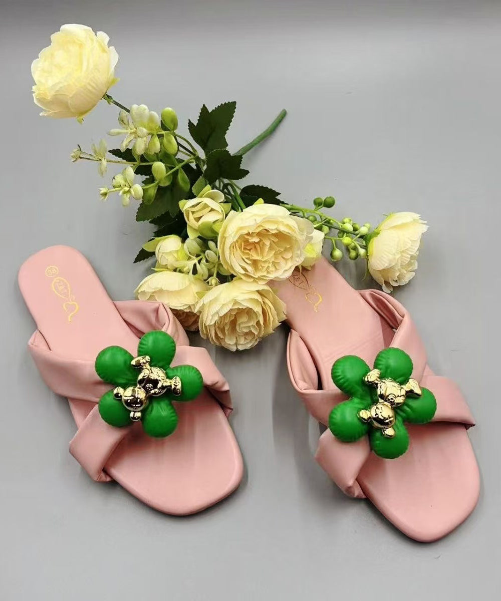 Women's Floral Print Slip On Sandals Comfort Open Toe - OutfitLondon