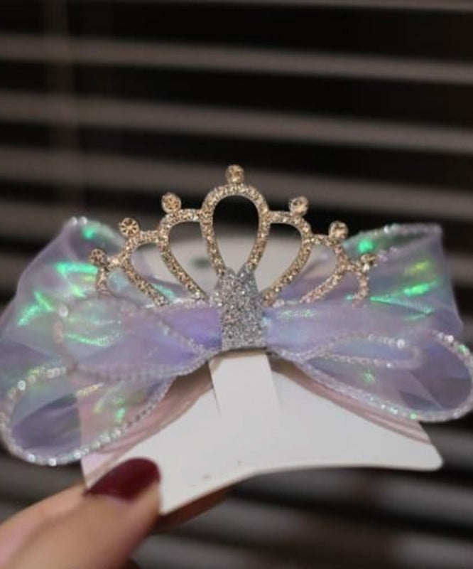 Girls Violet Hairpin Alloy Zircon Knot Purple Accessory - OutfitLondon