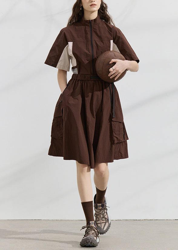 Women's Cotton Two Piece Set Zip Skirt - OutfitLondon