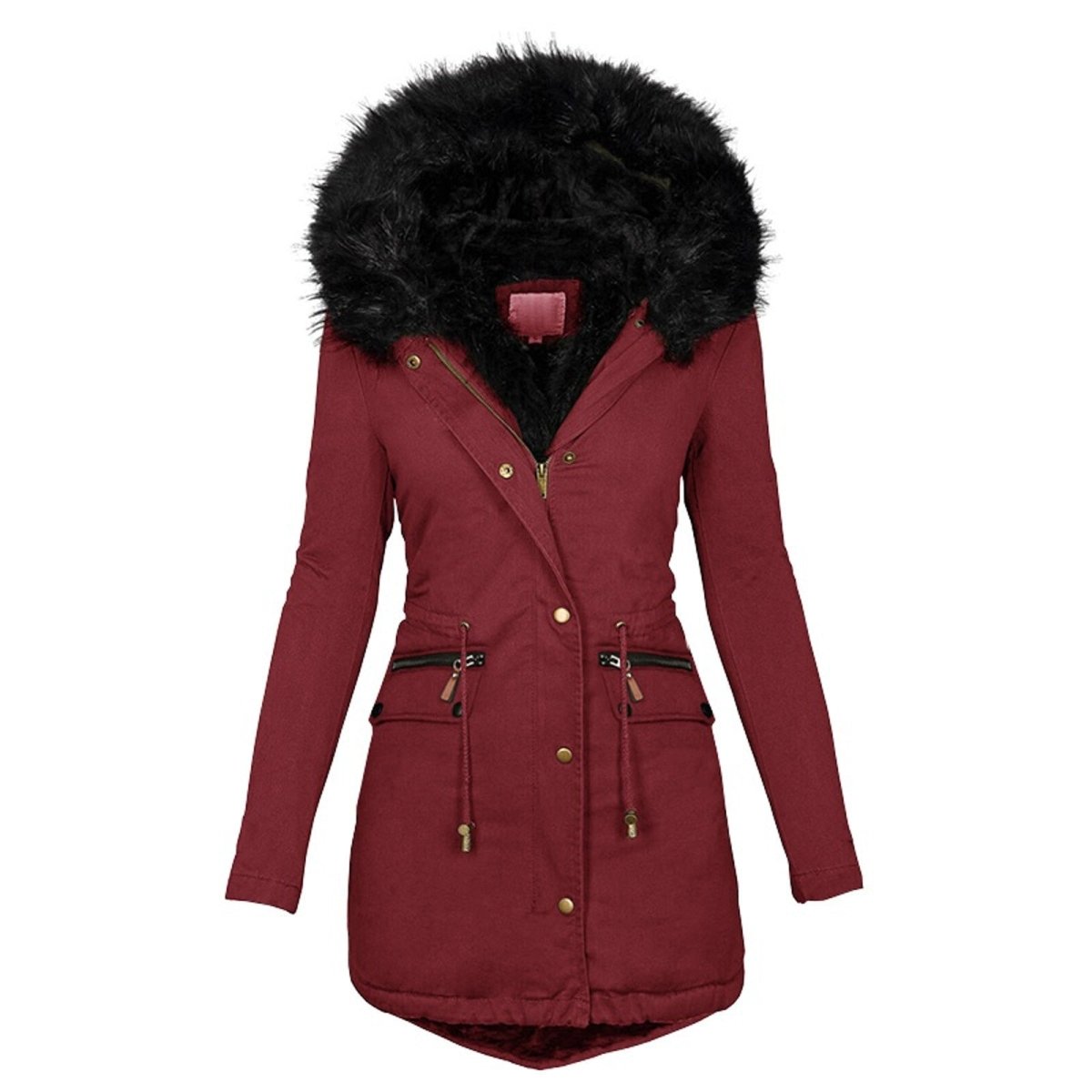 Slim Women's Simple Winter Coat Jacket - OutfitLondon