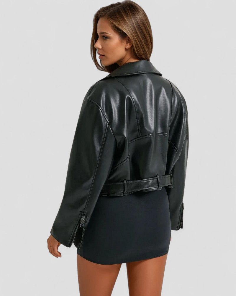Classic Short Biker Leather Jacket