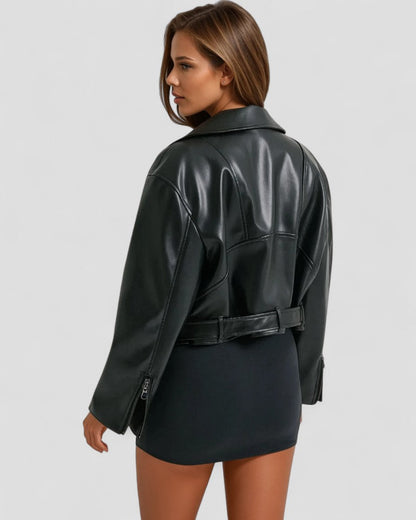 Classic Short Biker Leather Jacket