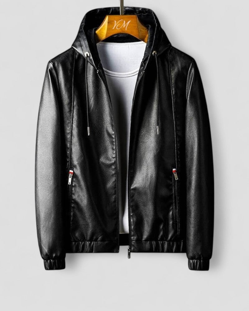 Relaxed Fit Synthetic Leather Jacket - OutfitLondon