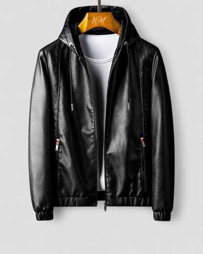 Relaxed Fit Synthetic Leather Jacket - OutfitLondon
