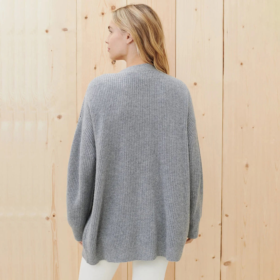 Cozy Large Button Women's Cardigan Sweater