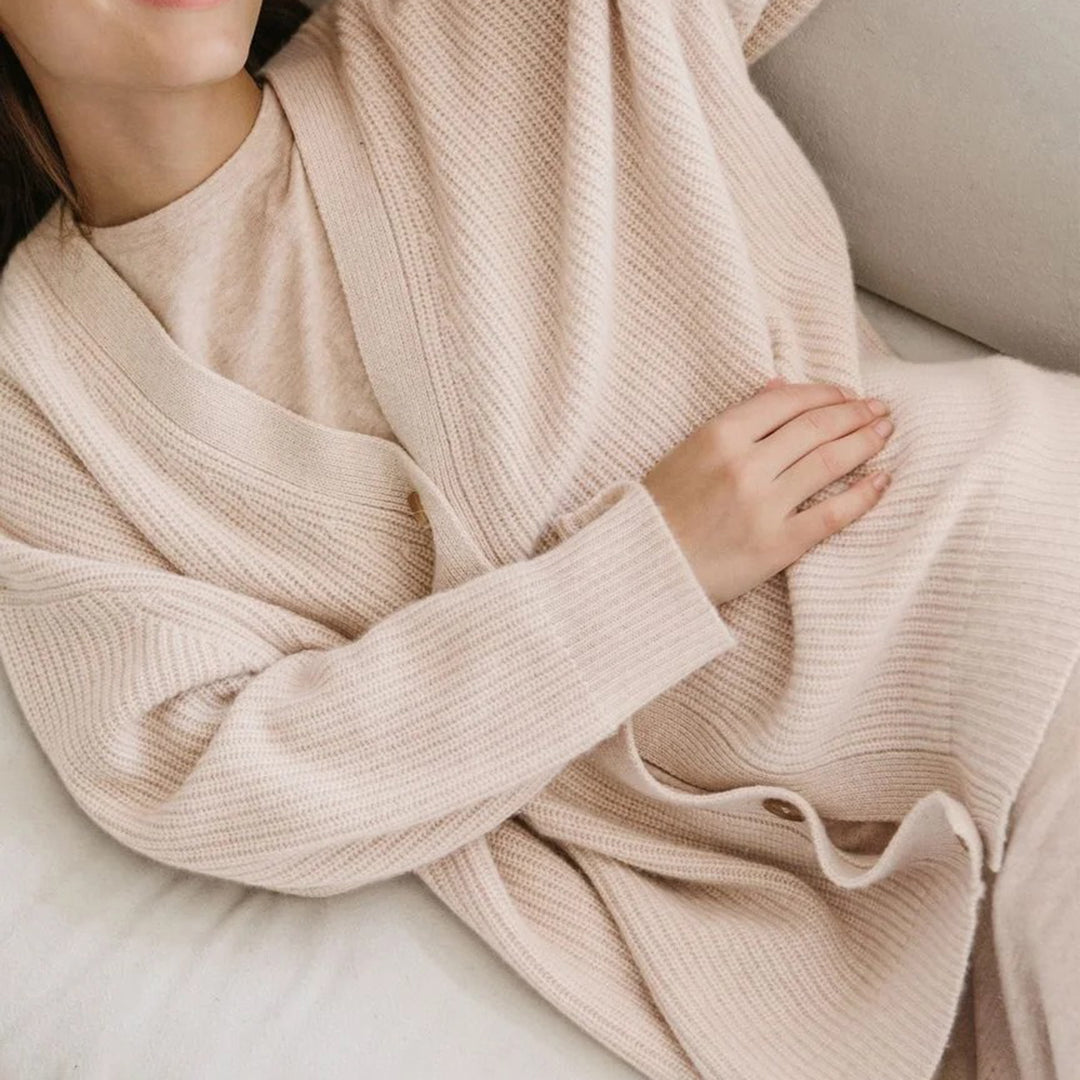 Cozy Large Button Women's Cardigan Sweater