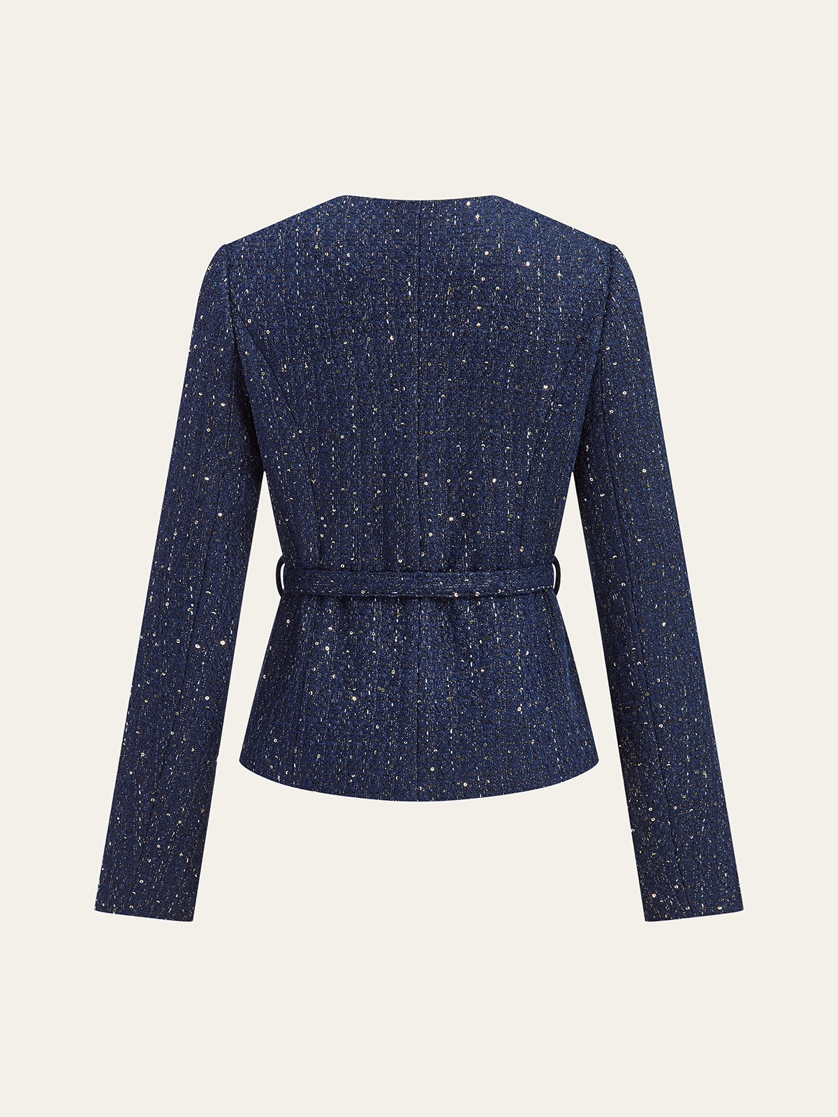 Chic Gold Trimmed Tweed Women's Jacket