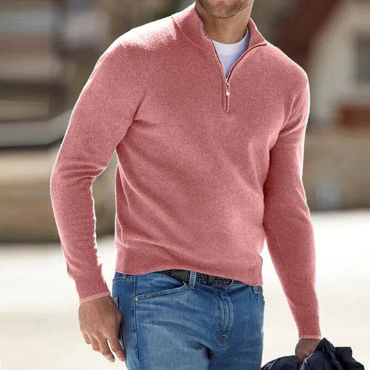 Men's Cashmere Zip Sweater Lightweight - OutfitLondon