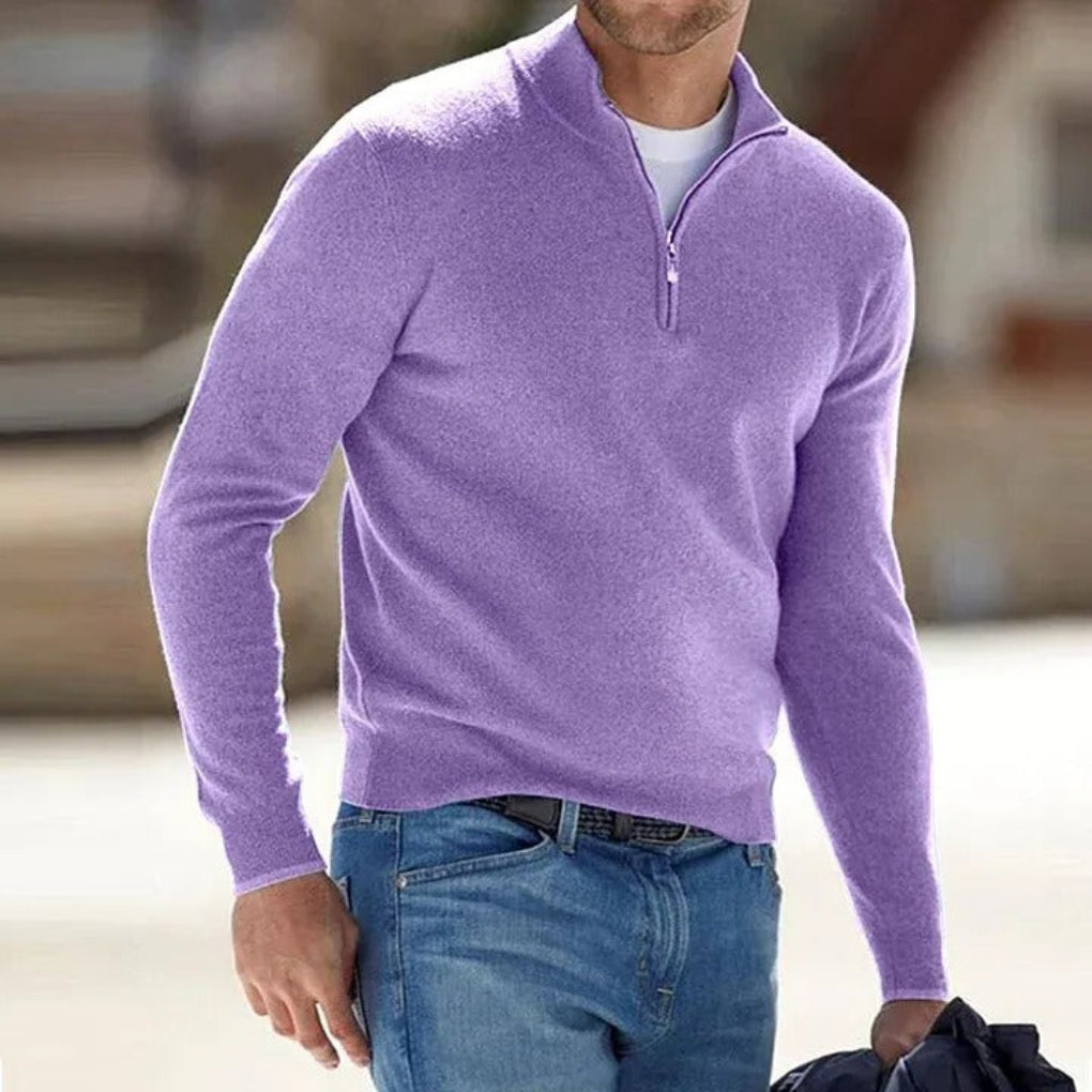 Men's Cashmere Zip Sweater Lightweight