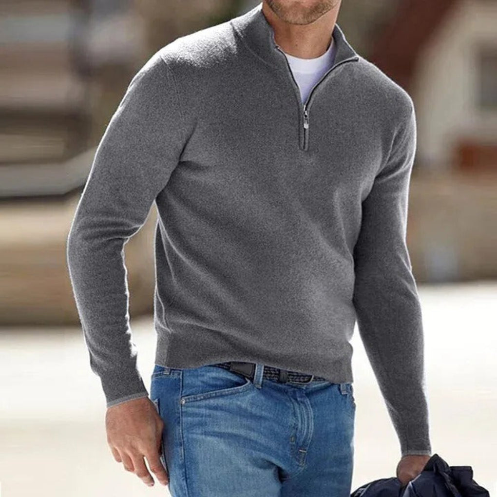 Men's Cashmere Zip Sweater Lightweight