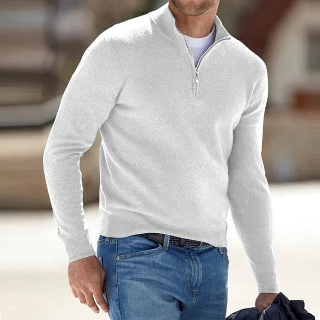 Men's Cashmere Zip Sweater Lightweight