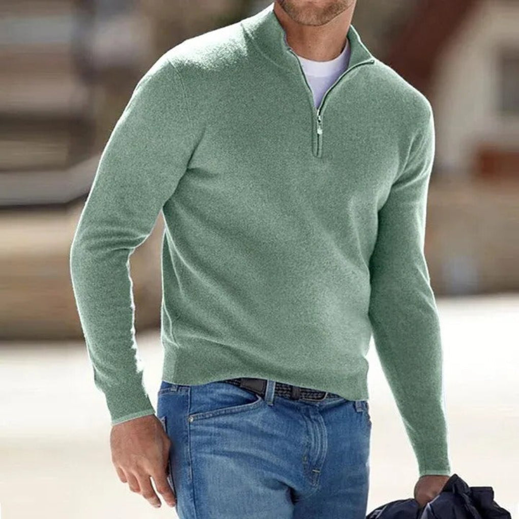 Men's Cashmere Zip Sweater Lightweight
