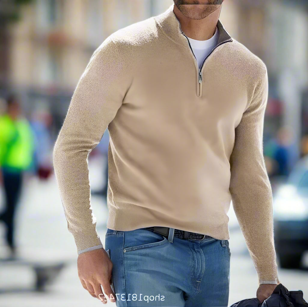 Men's Cashmere Zip Sweater Lightweight