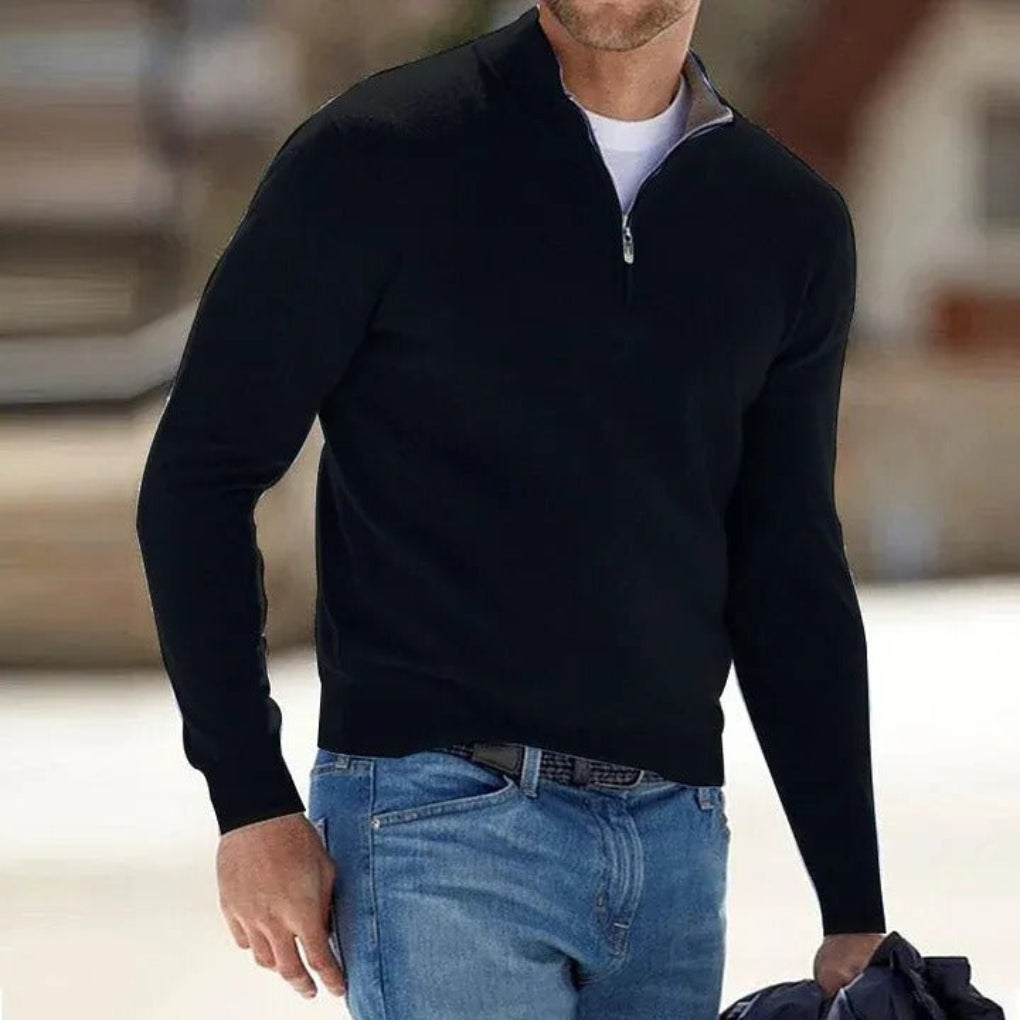 Men's Cashmere Zip Sweater Lightweight