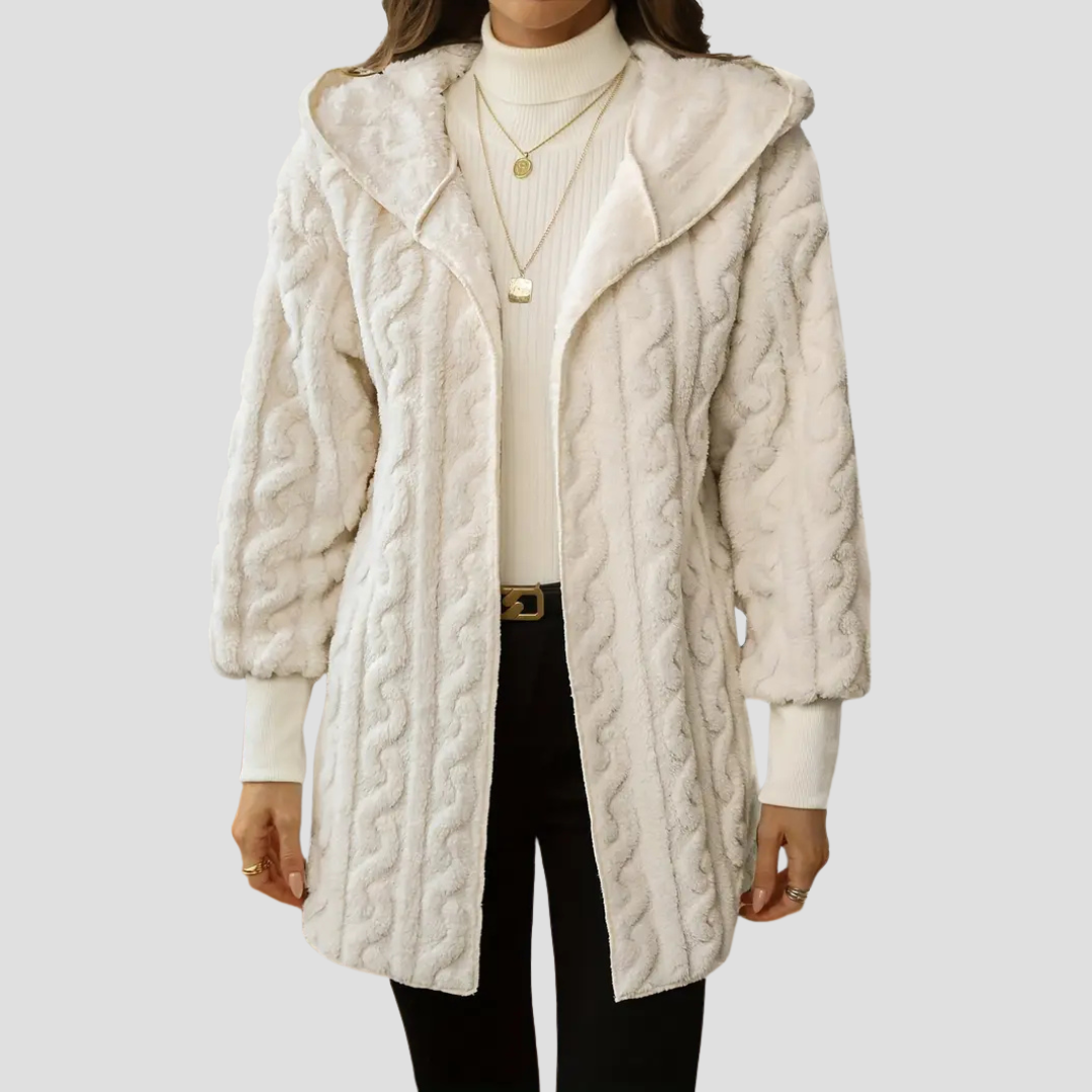 Ladies' Fuzzy Parka Coat Jacket - OutfitLondon
