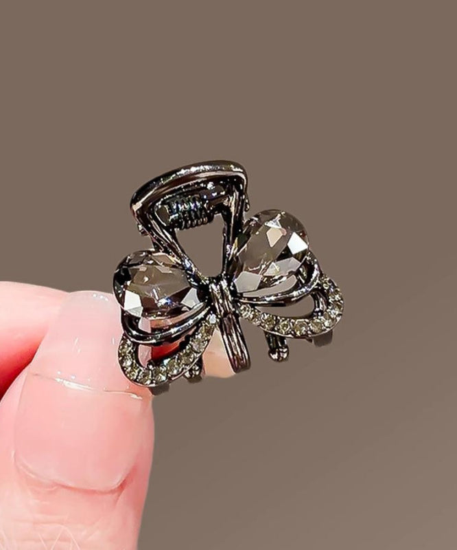Women's Crystal Hair Pin Black Alloy - OutfitLondon