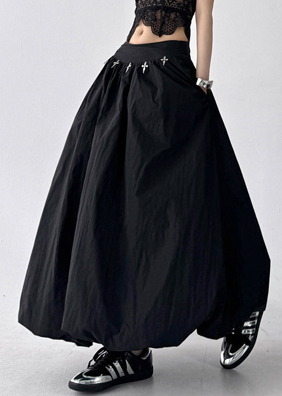 Women's Cotton High-Waisted Skirt With Pockets - OutfitLondon