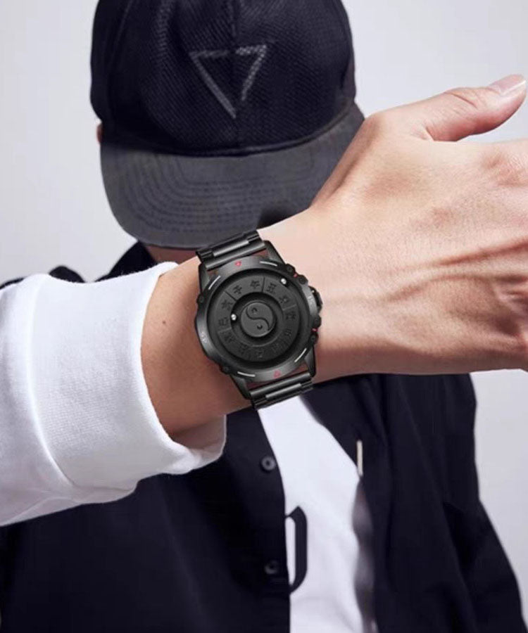 Stainless Steel Quartz Watch Water Resistant Black - OutfitLondon