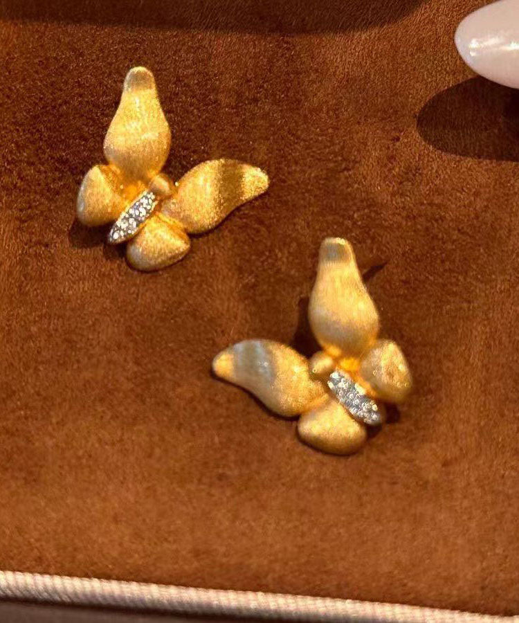 Women's Gold Earrings Zirconia Ancient Dharma Design - OutfitLondon
