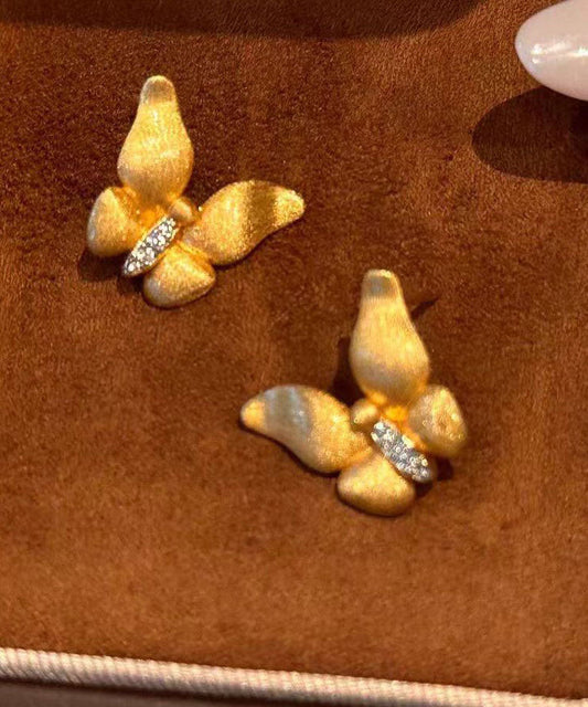 Women's Gold Earrings Zirconia Ancient Dharma Design - OutfitLondon