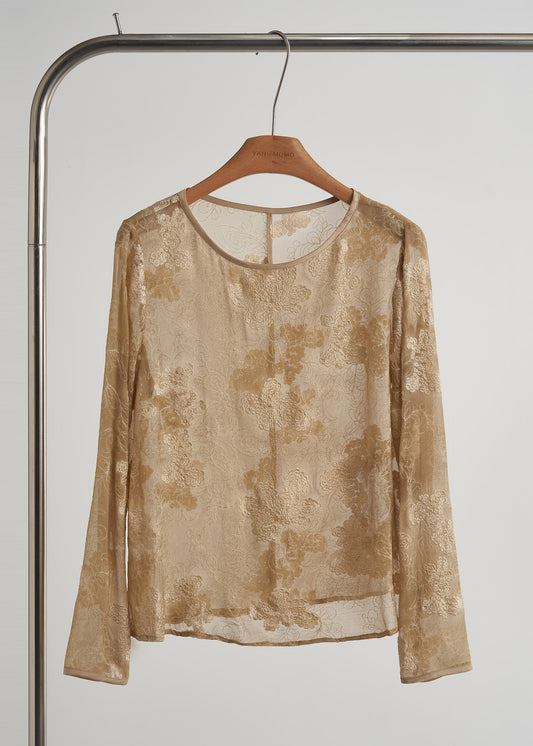 Women's Khaki Cotton Embroidered Shirt - OutfitLondon