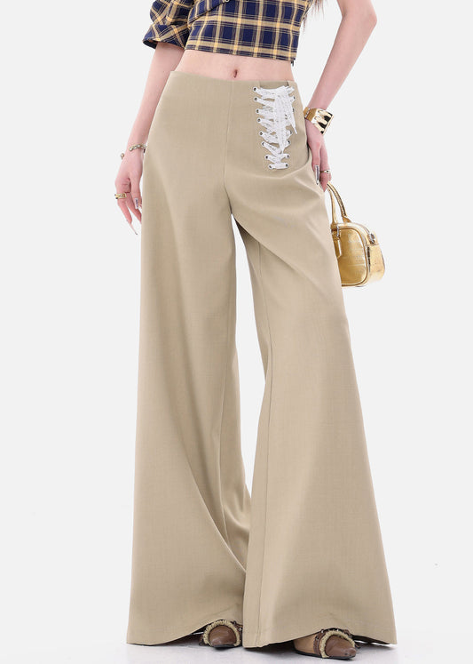 Women's High Waisted Khaki Stretch Pants - OutfitLondon