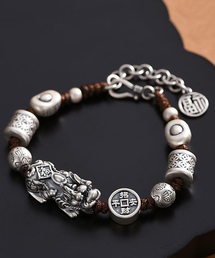 Men's Sterling Silver Charm Bracelet Mythical Animal - OutfitLondon