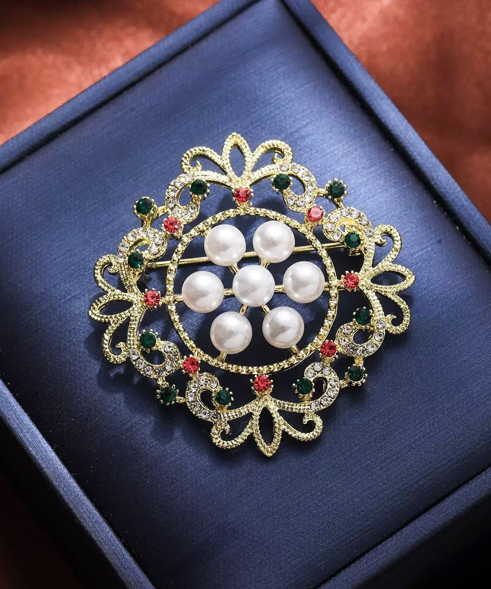 Women's Multicolor Pearl Stud Earrings Alloy Zircon Accents - OutfitLondon