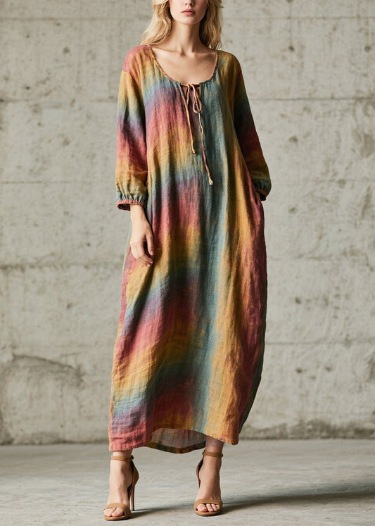 Women's Cotton Tie Dye Dress Oversized Relaxed Fit - OutfitLondon
