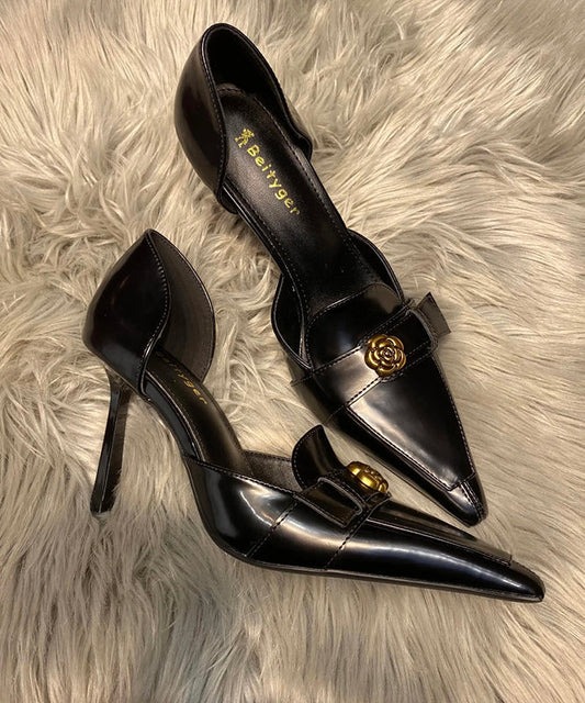 Women's Sheepskin Stiletto Heels 7cm Rubber Sole Cushioned Insole - OutfitLondon