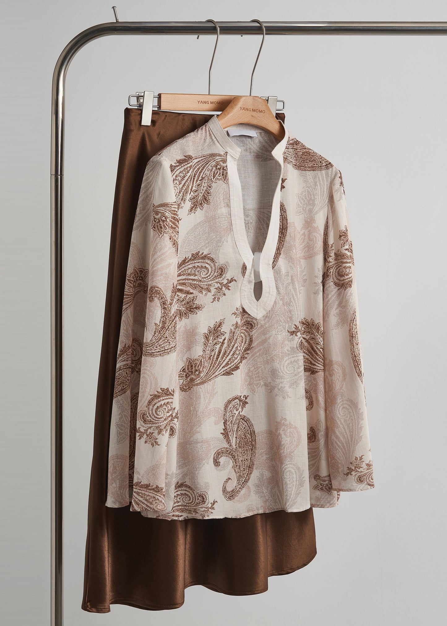 Women's Cotton Shirt Apricot Oversized Breathable Soft - OutfitLondon