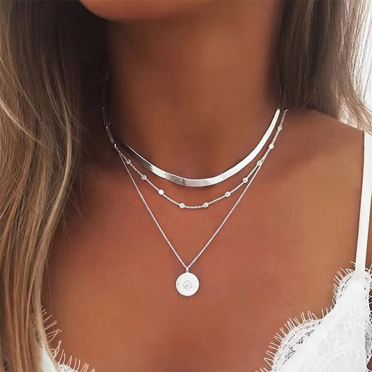 Women's 18k Gold Plated Layered Necklace - OutfitLondon
