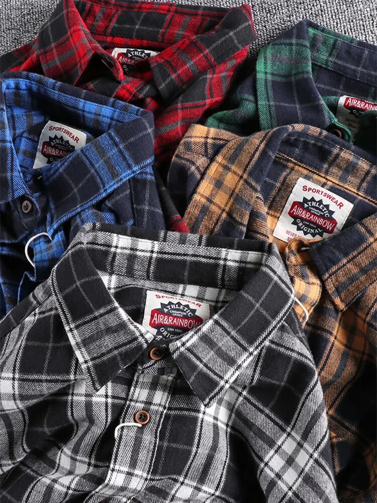 Soft Plaid Shirt with Pocket Storage