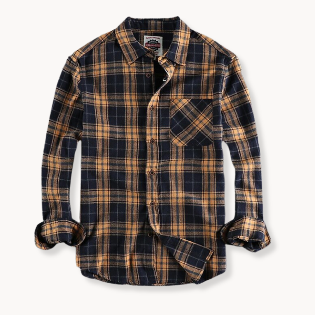 Soft Plaid Shirt with Pocket Storage