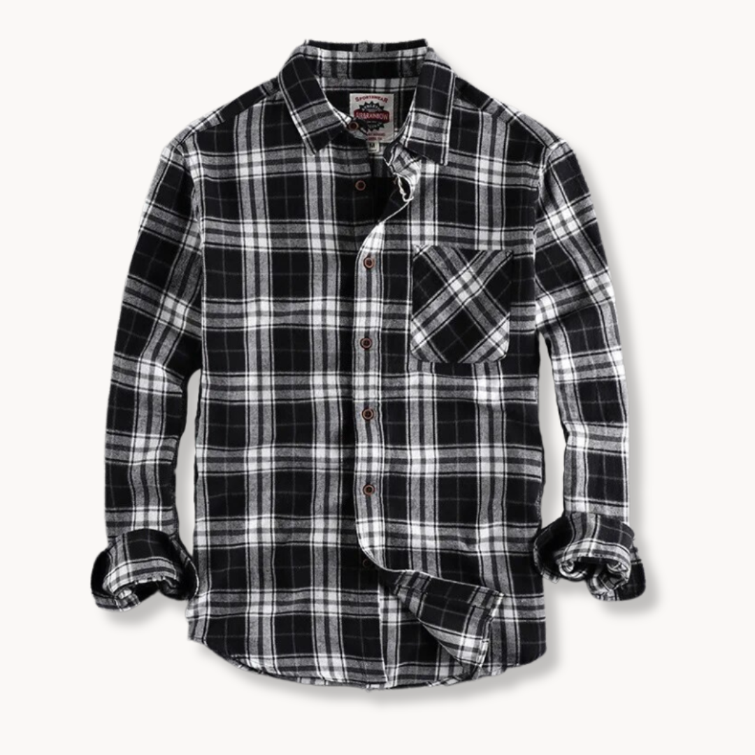 Soft Plaid Shirt with Pocket Storage