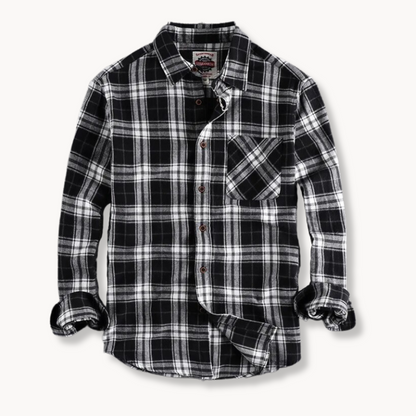 Soft Plaid Shirt with Pocket Storage