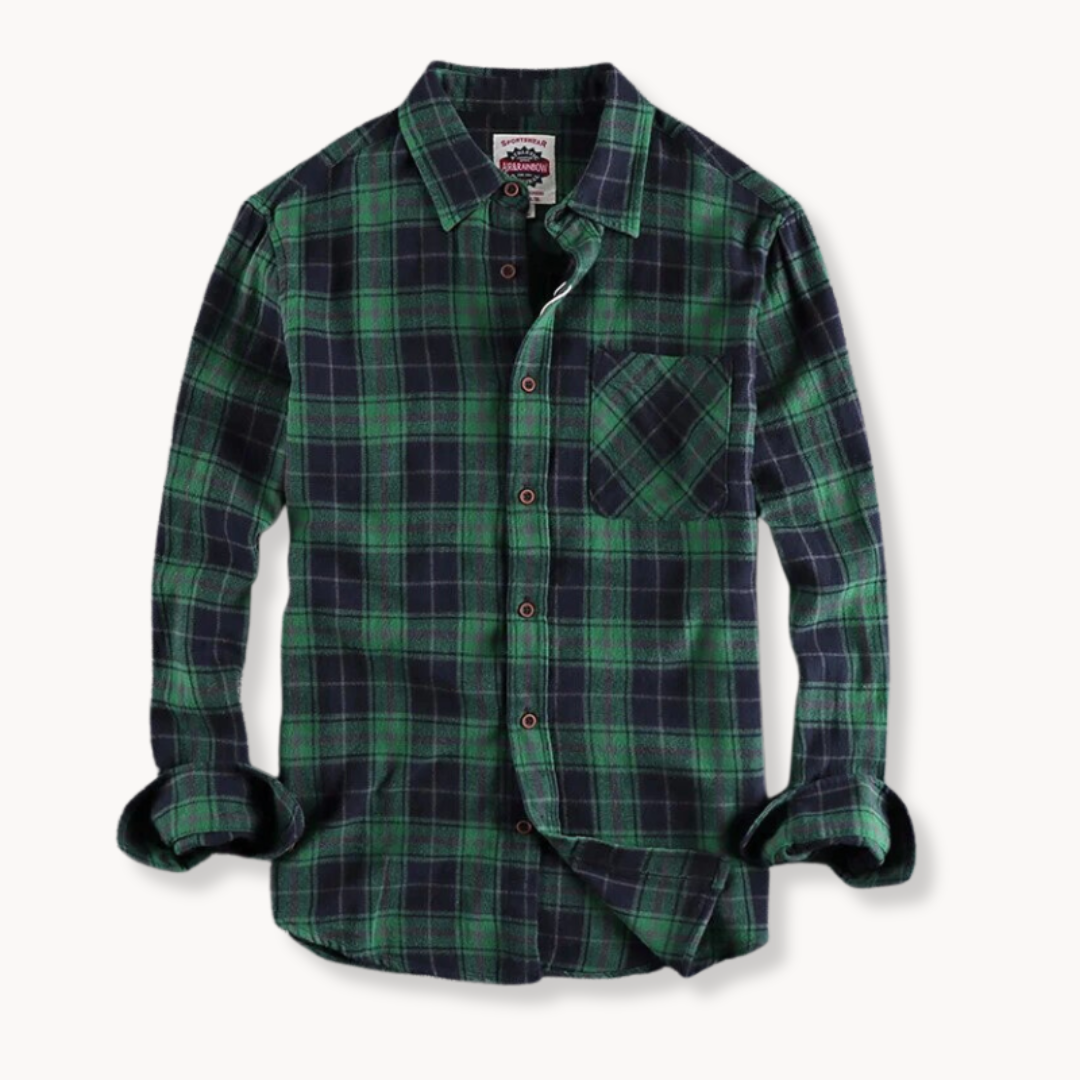 Soft Plaid Shirt with Pocket Storage