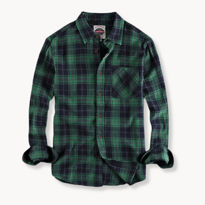 Soft Plaid Shirt with Pocket Storage