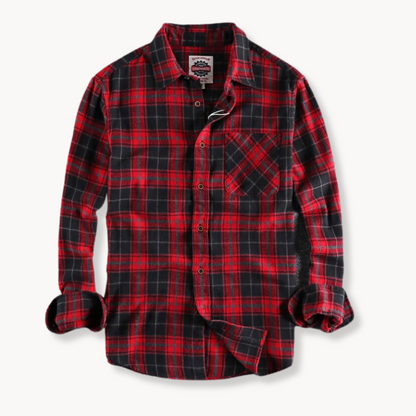 Soft Plaid Shirt with Pocket Storage