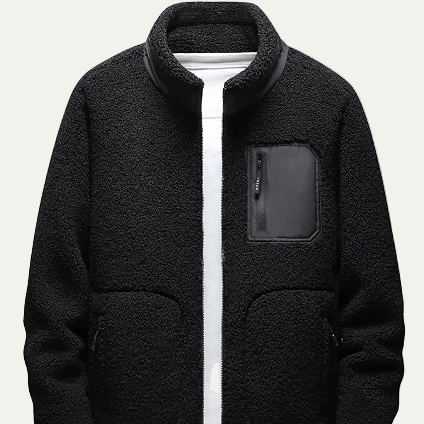 Warm Men's Fleece Zip Up Jacket with Pocket