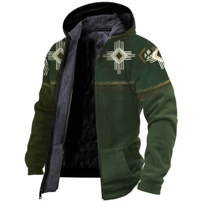 Men's Classic Fleece Coat - Cozy Retro Style - OutfitLondon