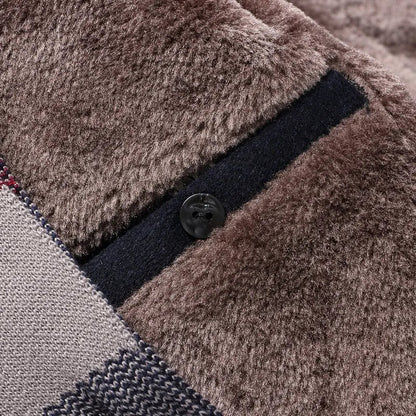 Warm Plaid Lined Mens Winter Coat